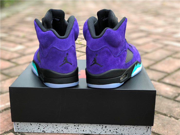 Nike Air Jordan 5 Retro ¡°Alternate Grape¡±Purple Emerald Black Sneakers