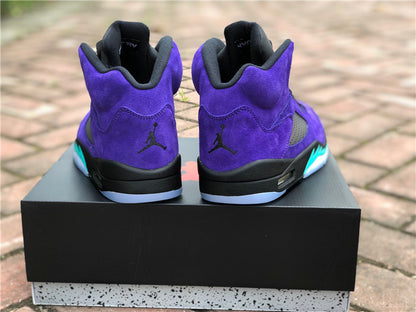 Nike Air Jordan 5 Retro ¡°Alternate Grape¡±Purple Emerald Black Sneakers