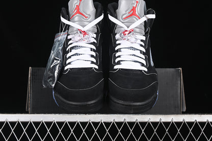 Nike Air Jordan 5 Retro Metallic Silver Black Sneakers