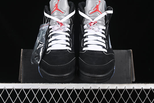 Nike Air Jordan 5 Retro Metallic Silver Black Sneakers