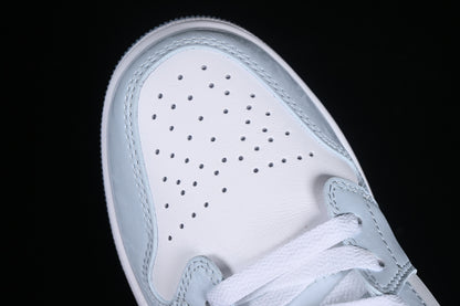 Nike Air Jordan 1 Mid SE GS Glitter Swoosh Ice Blue White Sneakers