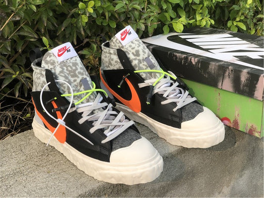 Nike Blazer Mid Readymade Black Vast Grey Volt Total Orange Sneakers