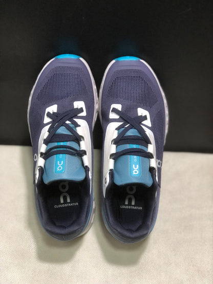 On Running Cloudstratus Breathable Support Running Shoes Navy Blue