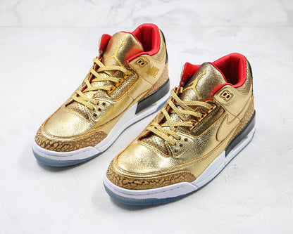 Nike Air Jordan 3 Retro Spike Lee Gold Oscars Sneakers Special Edition