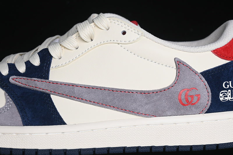 Travis Scott Fragment Design Nike Air Jordan 1 Low Gucci OG SP White Grey Red Blue Sneakers