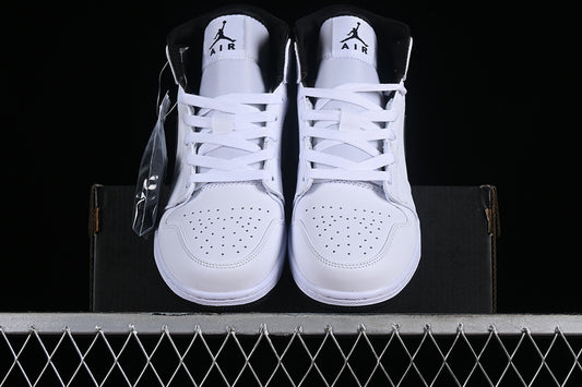 Nike Air Jordan 1 Mid Black Sole White Sneakers