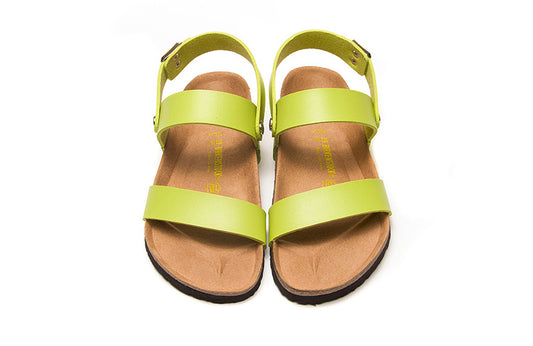 Birkenstock Light Green Casual Matte Leather Strappy Sandals