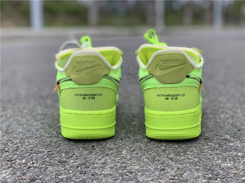Nike Air Force 1 Low Off-White Volt Fluorescent Green Sneakers