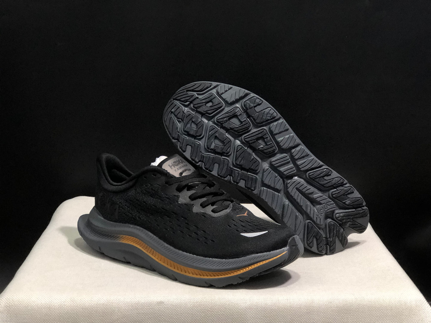 Hoka One One Kawana Cushioning Comfortable Gym Running Shoes Sneakers Black