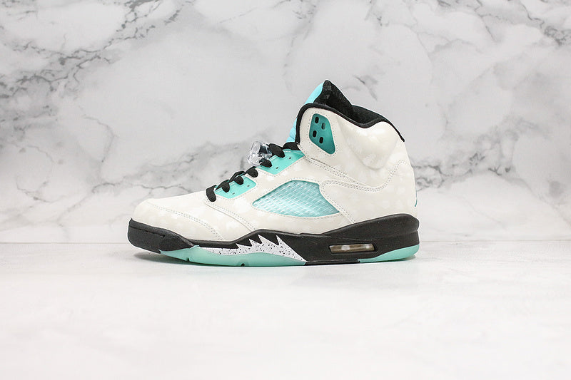 Nike Air Jordan 5 Retro White Island Green Sneakers