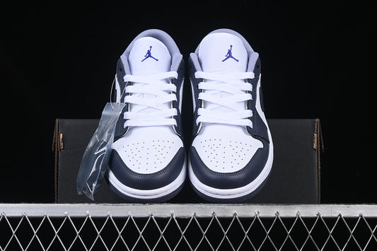 Nike Air Jordan 1 Low White Black Purple Sneakers