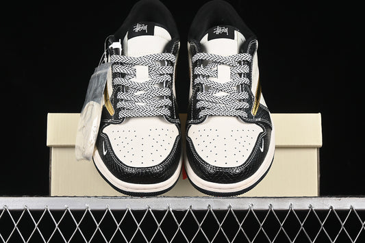 Nike Air Jordan 1 Low Travis Scott Fragment Design OG SP White Black Gold Sneakers