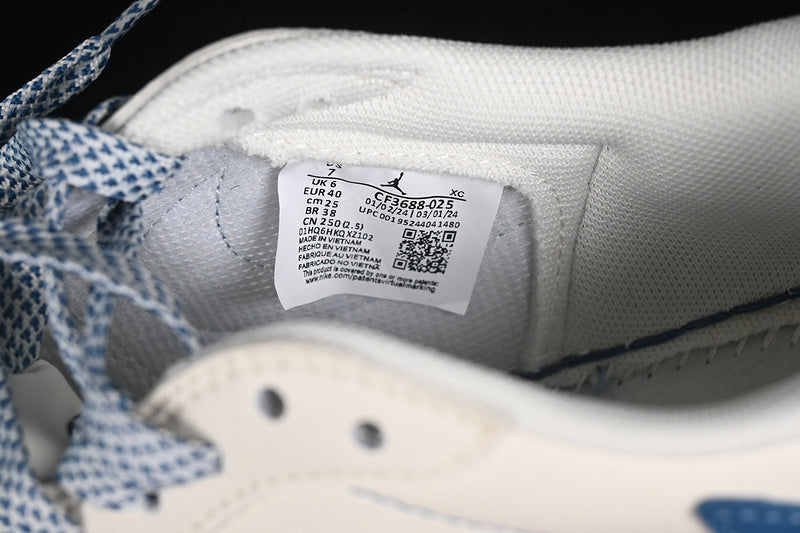 Travis Scott Fragment Design Nike Air Jordan 1 Low OG SP Blue Sole White Sneakers
