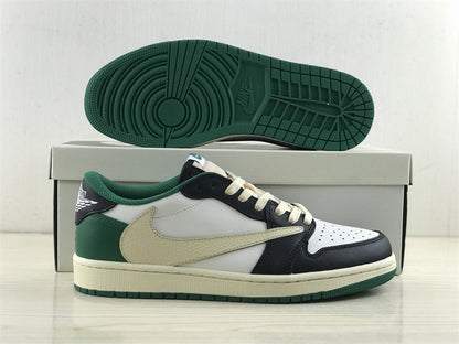 Nike Air Jordan 1 Retro Low Travis Scott White/Black/Green Sneakers