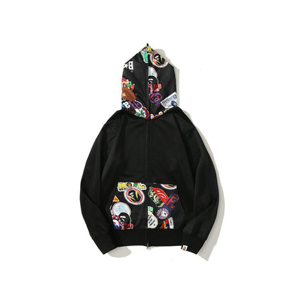 A Bathing Ape BAPE Badge LOGO Sticker Wind Splicing Hoodie