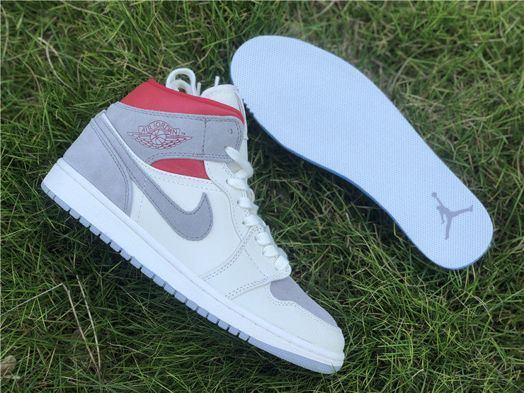 Nike Air Jordan 1 Mid PRM x SNS Sneakersnstuff Red Grey Sneakers
