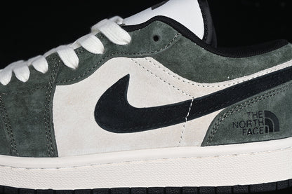Nike Air Jordan 1 Low Black White Green Sneakers