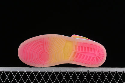 Nike Air Jordan 1 Mid GS Edge Glow White Pink Blast Sneakers