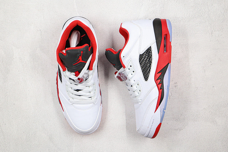 Nike Air Jordan 5 Retro Low Fire Red White Black Sneakers