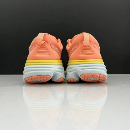 Hoka One One Bondi 8 Breathable Low-top Running Shoes Sneakers Orange/Yellow