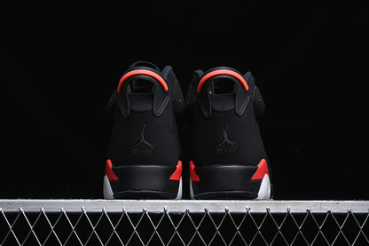 Nike Air Jordan 6 Black Fire Red Iron Grey Sneakers