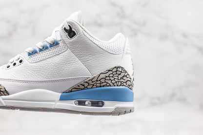 Nike Air Jordan 3 Retro Mid UNC Valor White Blue Sneakers