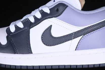 Nike Air Jordan 1 Low White Black Purple Sneakers