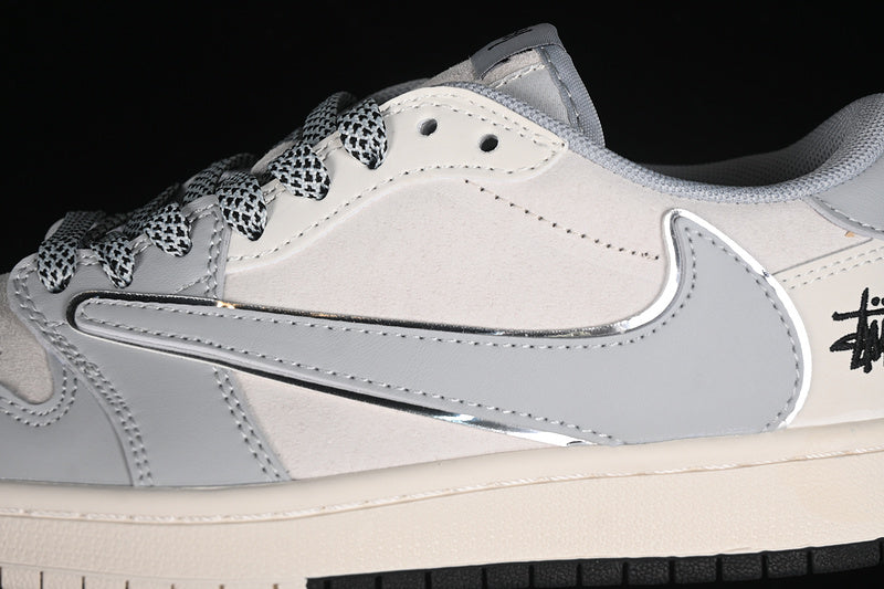 Nike Air Jordan 1 Low Travis Scott Fragment Design OG SP Beige Grey Silver Sneakers