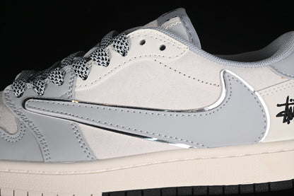 Nike Air Jordan 1 Low Travis Scott Fragment Design OG SP Beige Grey Silver Sneakers