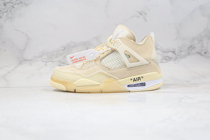 Nike Air Jordan 4 Retro IV x Off-White Sail/Muslin Cream Sneakers