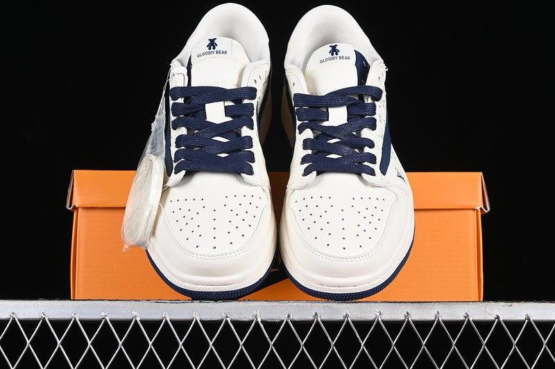 Nike Air Jordan 1 Low Travis Scott Fragment Design LV White Blue Sneakers