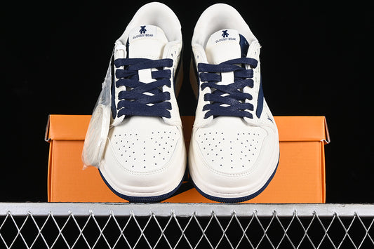 Nike Air Jordan 1 Low Travis Scott Fragment Design LV White Blue Sneakers