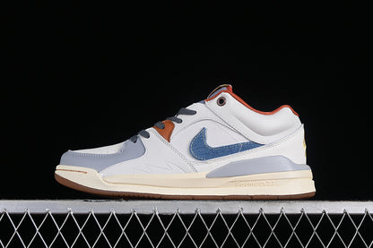 Nike Air Jordan Stadium 90 Brown Sole Grey Blue White Sneakers