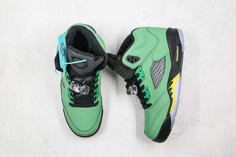Nike Air Jordan 5 Oregon Ducks PE Player Green Sneakers