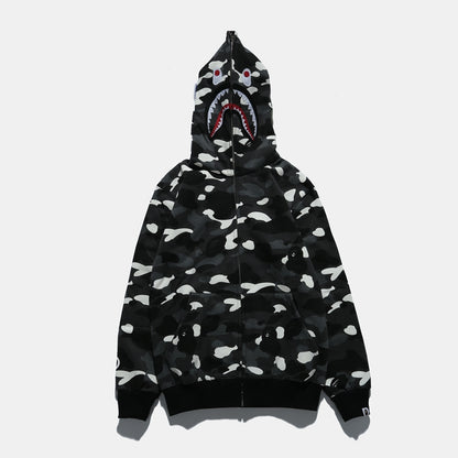 A Bathing Ape BAPE Shark Head Noctilucent Series Hoodie Fleck