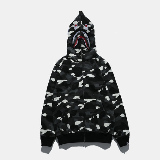 A Bathing Ape BAPE Shark Head Noctilucent Series Hoodie Fleck