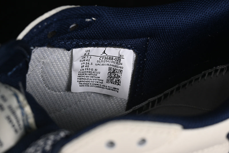 Nike Air Jordan 1 Low DIOR Travis Scott Fragment Design OG SP Black Cement White Navy Sneakers