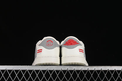 Travis Scott Fragment Design Nike Air Jordan 1 Low Supreme OG SP Light Grey White Sneakers