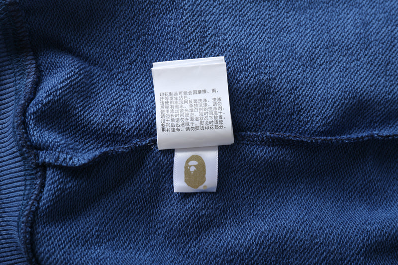 A Bathing Ape Shark Head Classic Fur Hoodie Blue