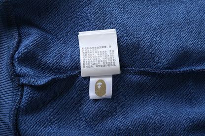 A Bathing Ape Shark Head Classic Fur Hoodie Blue