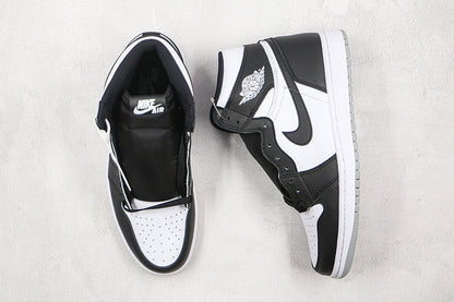 Nike Air Jordan 1 Retro High Grey Sole Black White Sneakers