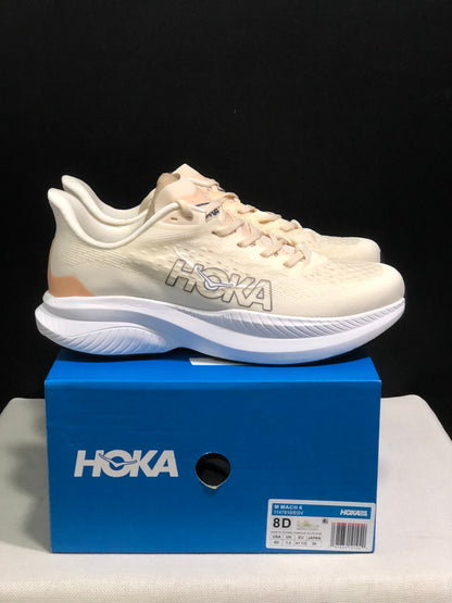 Hoka One One Mach 6 Wear-resistant Breathable Low-top Running Shoes Sneakers Cream