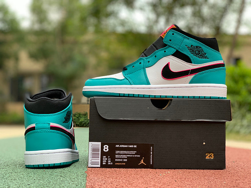 Nike Air Jordan AJ1 Mid South Beach Green Sneakers
