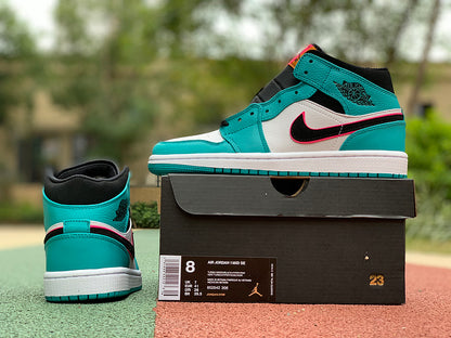 Nike Air Jordan AJ1 Mid South Beach Green Sneakers
