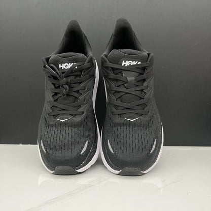 Hoka One One Clifton 8 Fashion Shoes Shock-absorbing Sneakers Black/White