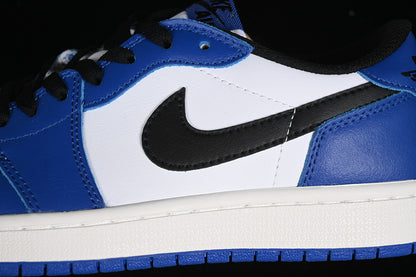 Nike Air Jordan 1 Low Black Game Royal White Sneakers