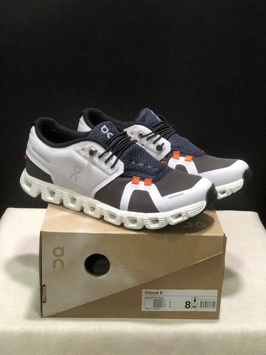 On Running Cloud 5 Lightweight Running Shoes Mist White/Dark Grey