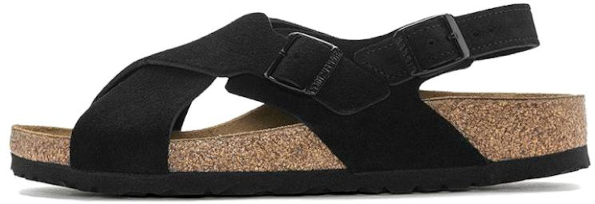 Birkenstock Tulum Suede Leather 1024086 Narrow Fit Black Sandals