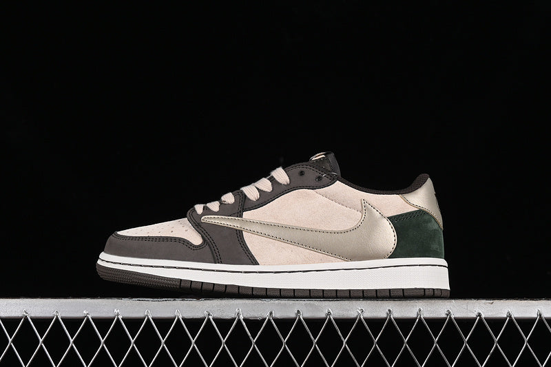 Nike Air Jordan 1 Low OG Travis Scott Cream Grey Brown Sneakers