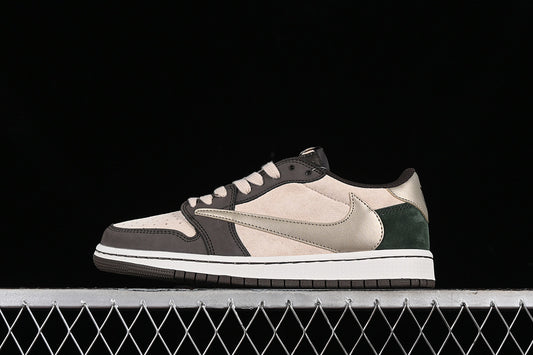 Nike Air Jordan 1 Low OG Travis Scott Cream Grey Brown Sneakers